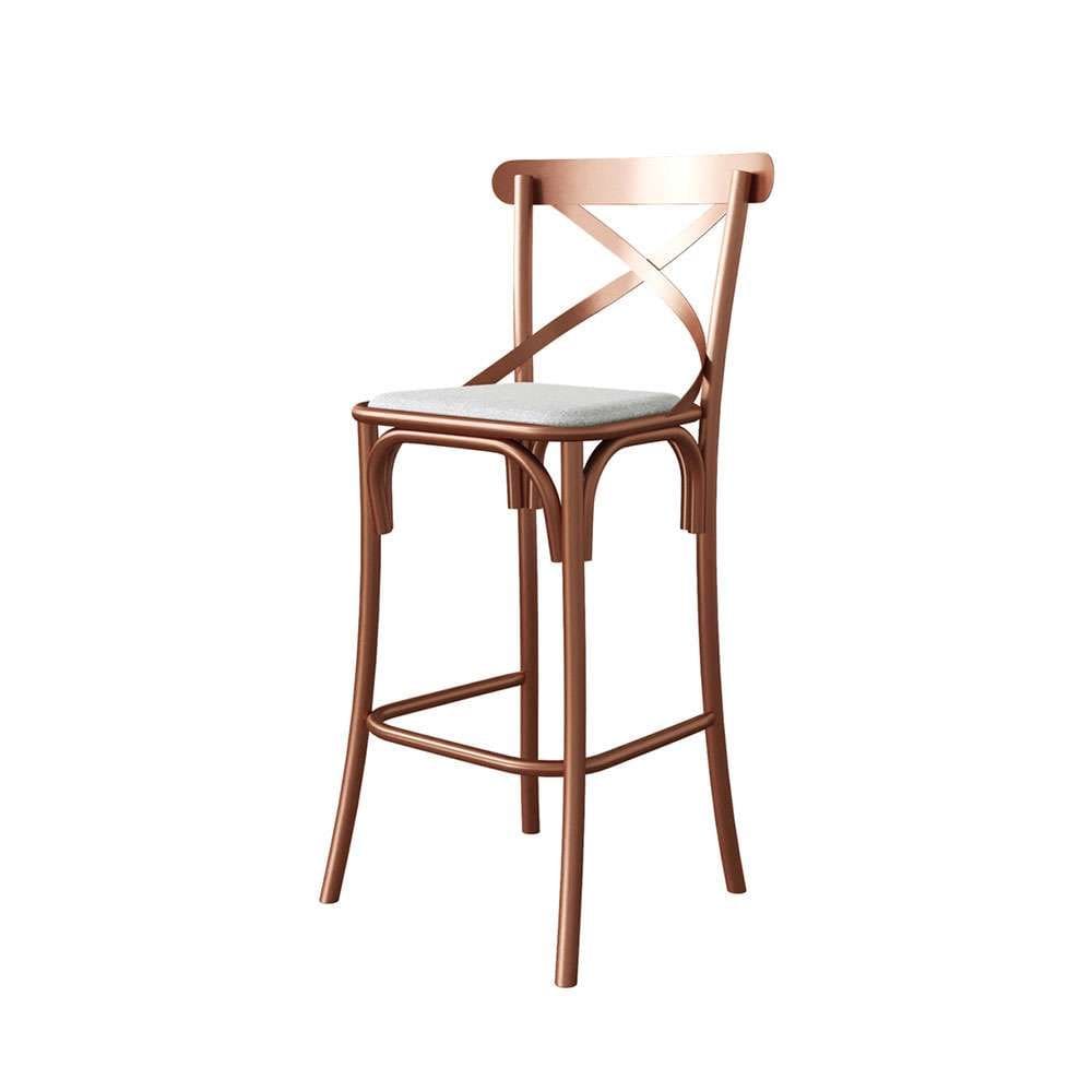 banqueta katrina revestimento sintético branca e cobre