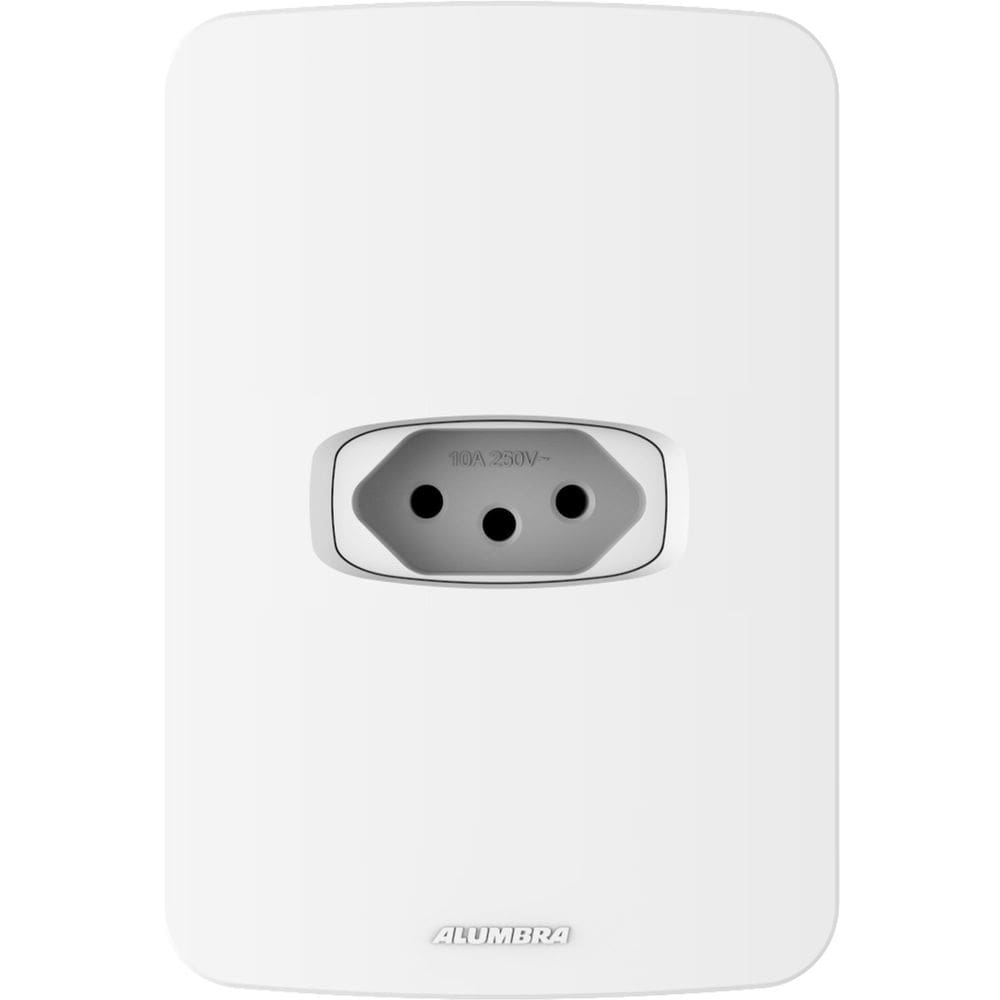Tomada Padrão 20A com Placa 4x2 Horizontal Gracia Maxx Alumbra Branco