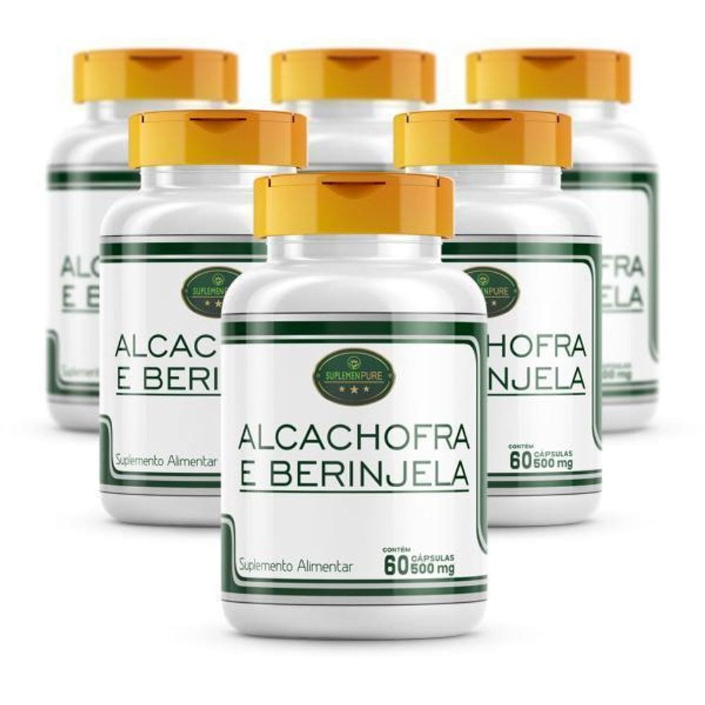 Composto Alcachofra E Berinjela Kit 6 Potes 360 Cápsulas
