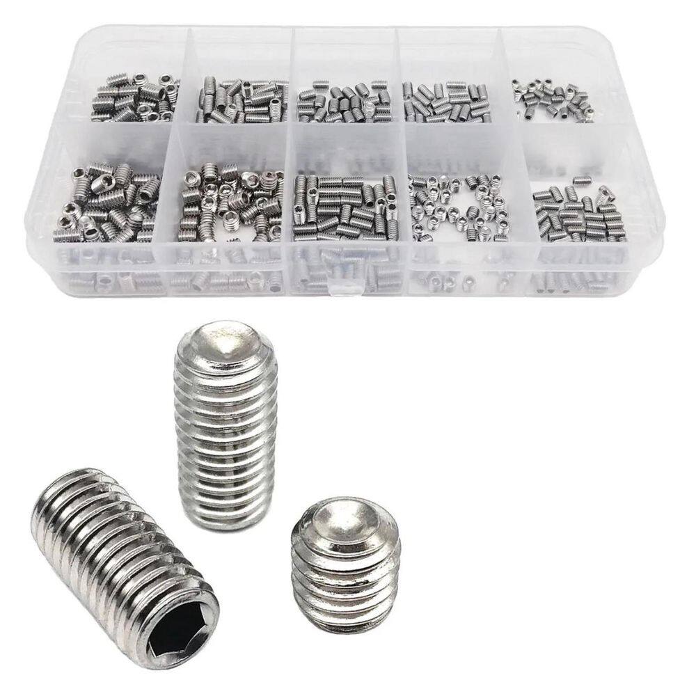 500 Parafusos Rosca Soquete Sem Cabeça Allen M2.5 A M4 Inox