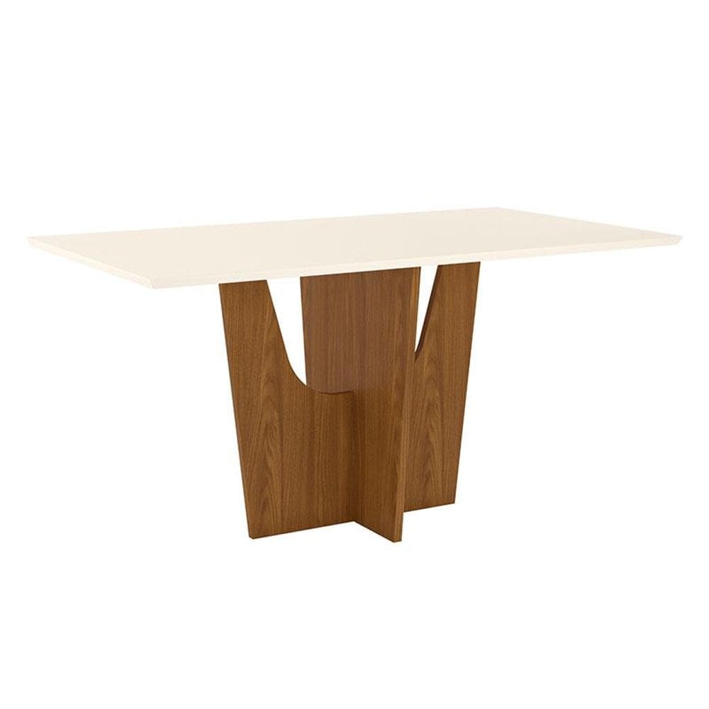 Mesa de Jantar Danielly 160 cm Tampo Reto Nature Off White – Henn