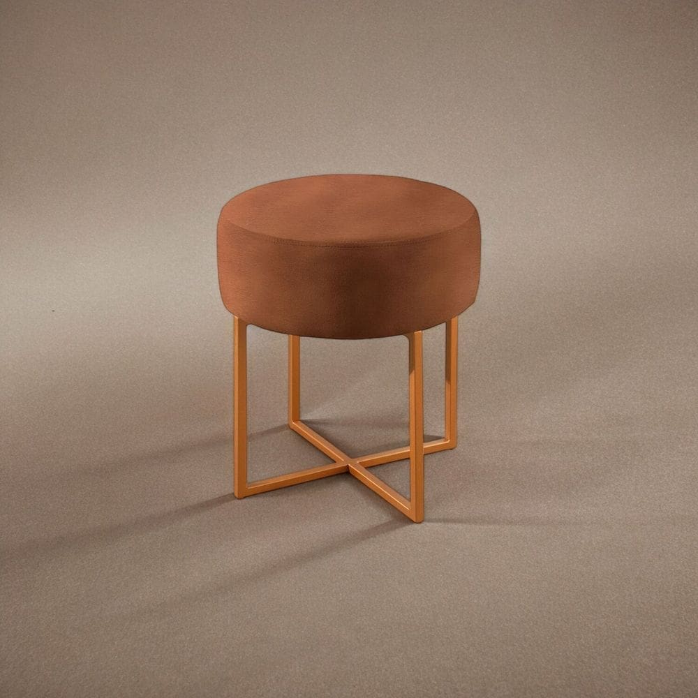 Puff Banqueta 40cm X 45cm Otávio Luxo Caramelo