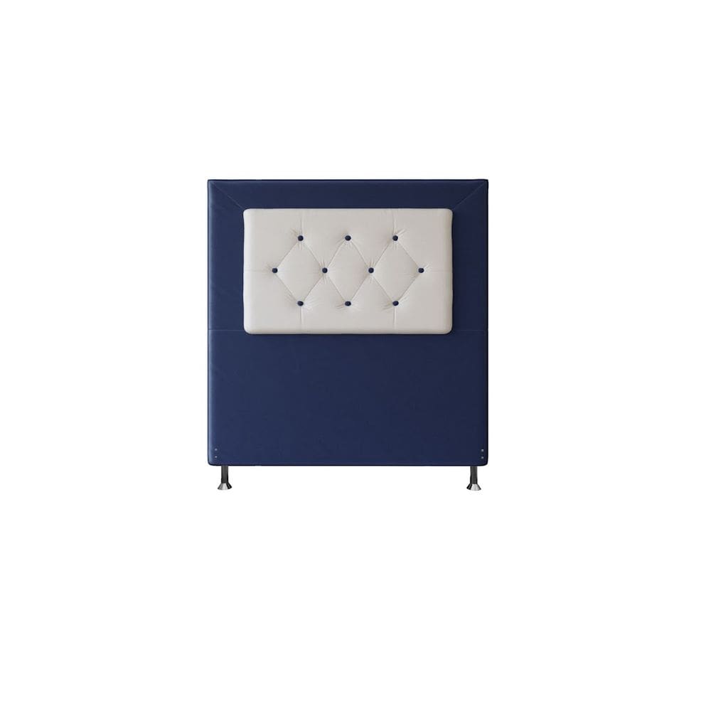 Cabeceira Cama Box Solteiro Estofada Bela 90 Cm Suede Az Corino Bco