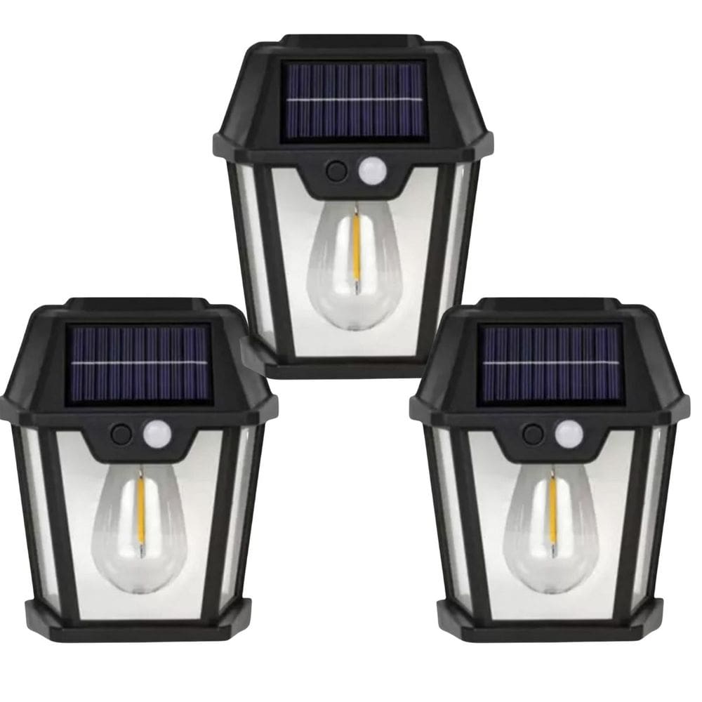3 Luminárias Parede Solar Ar Livre à Prova d`água Sensor