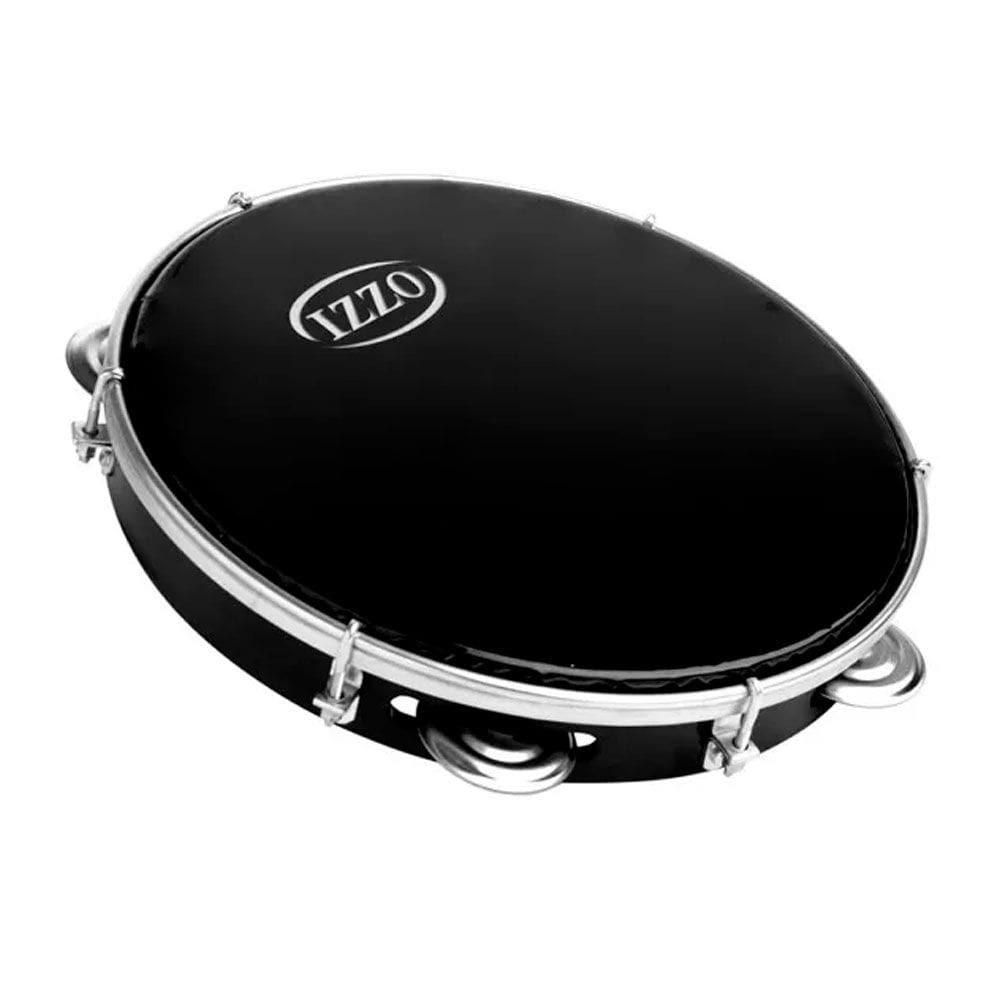 PANDEIRO PROFISSIONAL 10" ABS PRETO C/ PELE PRETA IZZO 3440P
