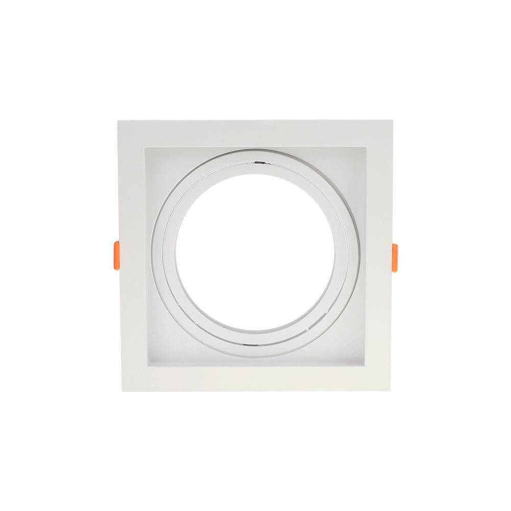 Spot De Embutir Recuado Blumenau Clean Para Lâmpada Ar111 E27 Quadrado Bivolt