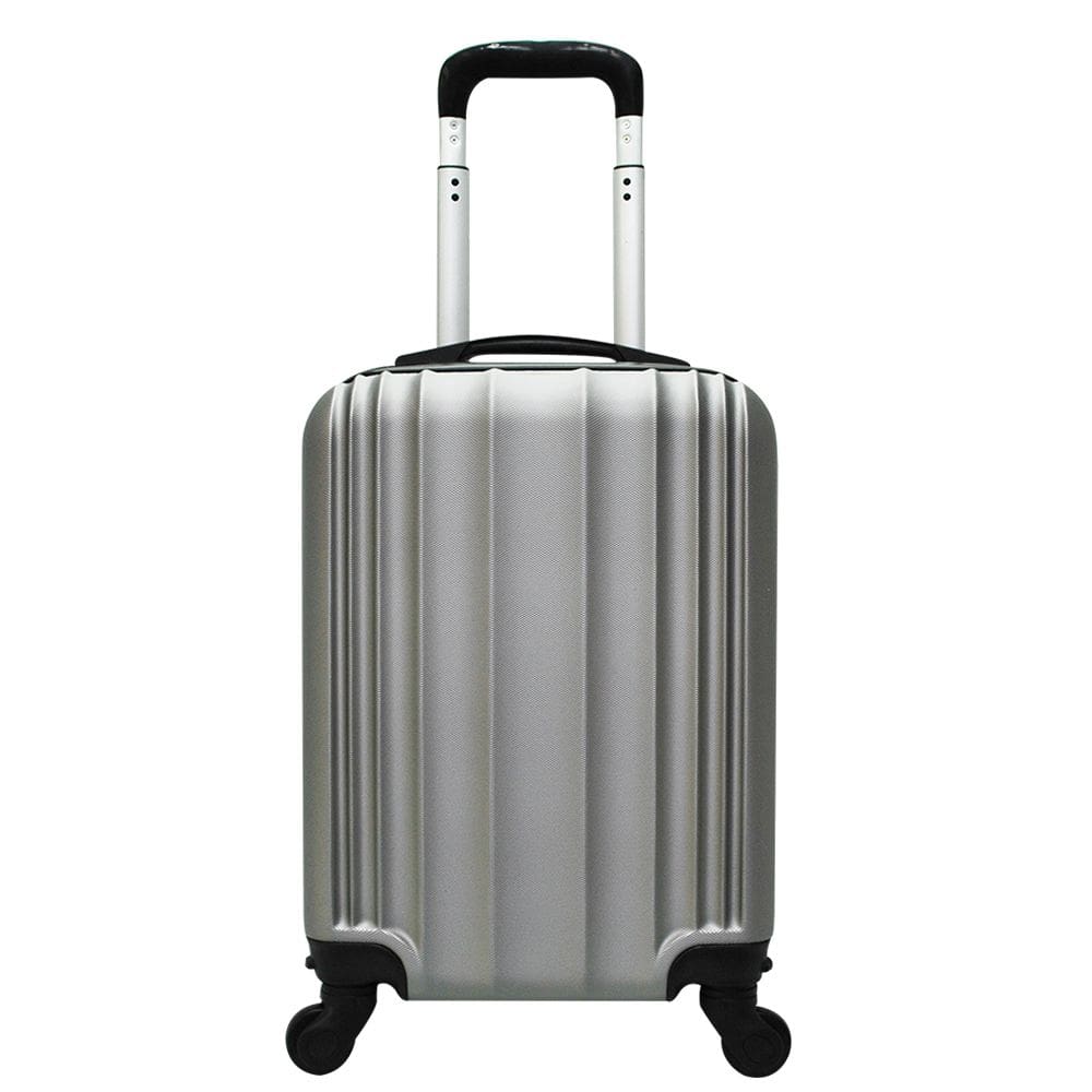 Mala de Bordo Pequena para Viagem em Abs Yins 21023 Cadeado Integrado Rodas Giro 360º Prata Pp