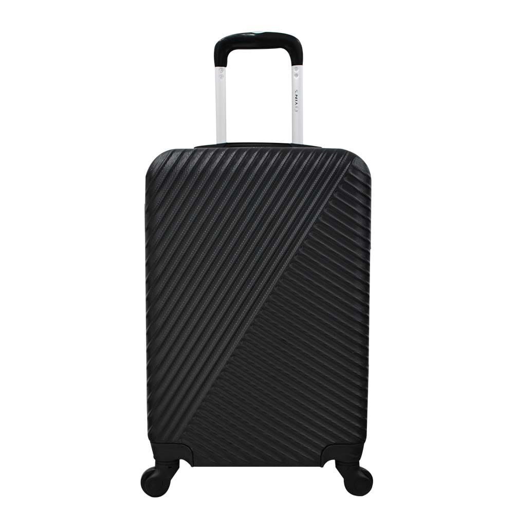 Mala de Bordo Pequena para Viagem em Abs Yins Ys21037 Cadeado Integrado Rodas Giro 360 Preto