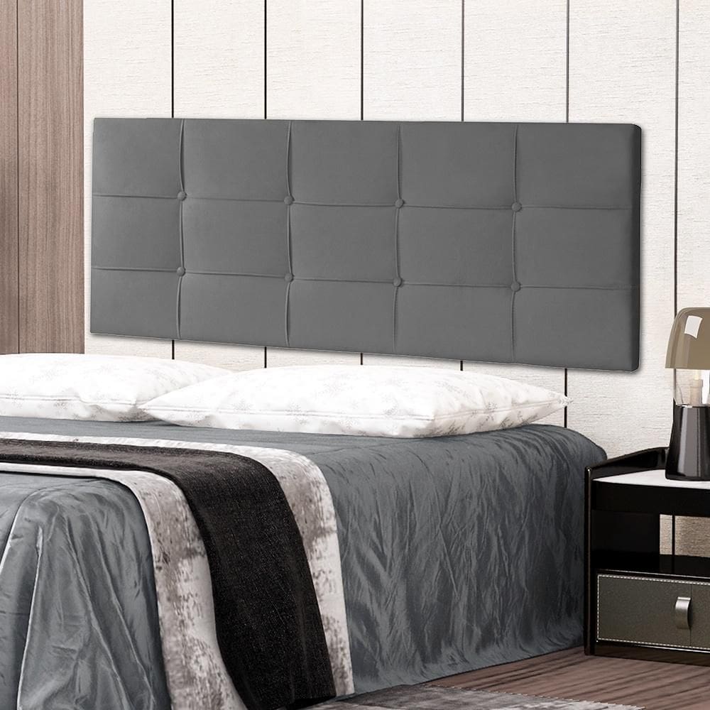 Cabeceira Painel Solteiro 0,90m Roma Suede Cinza Dal Poz Estofados
