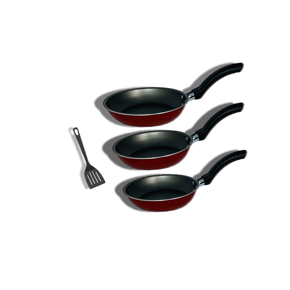 Kit 3 Frigideira Grossa Antiaderente Teflon Espátula