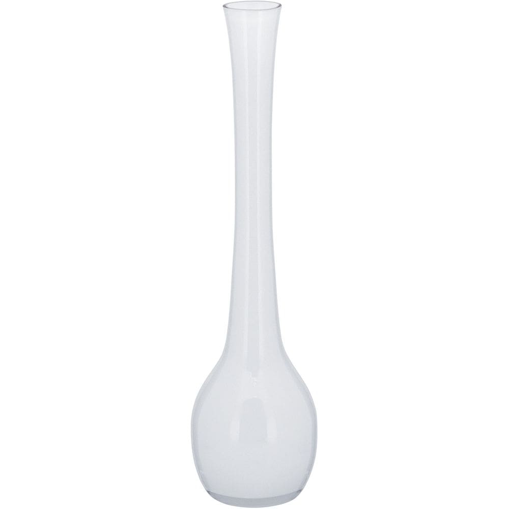 Vaso Decorativo Enfeite Casa Vidro 40x10x10cm Branco
