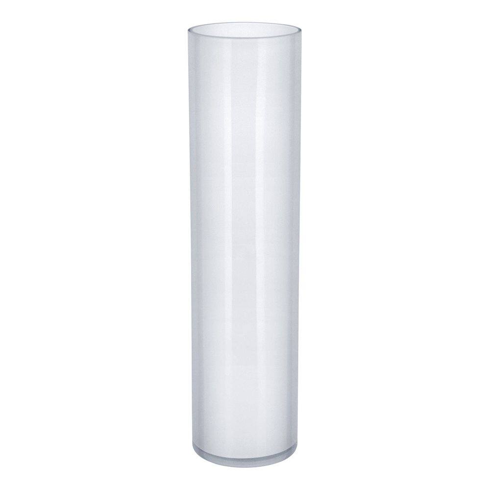 Vaso Vidro Decorativo Enfeite Casa 40x10x10cm Branco