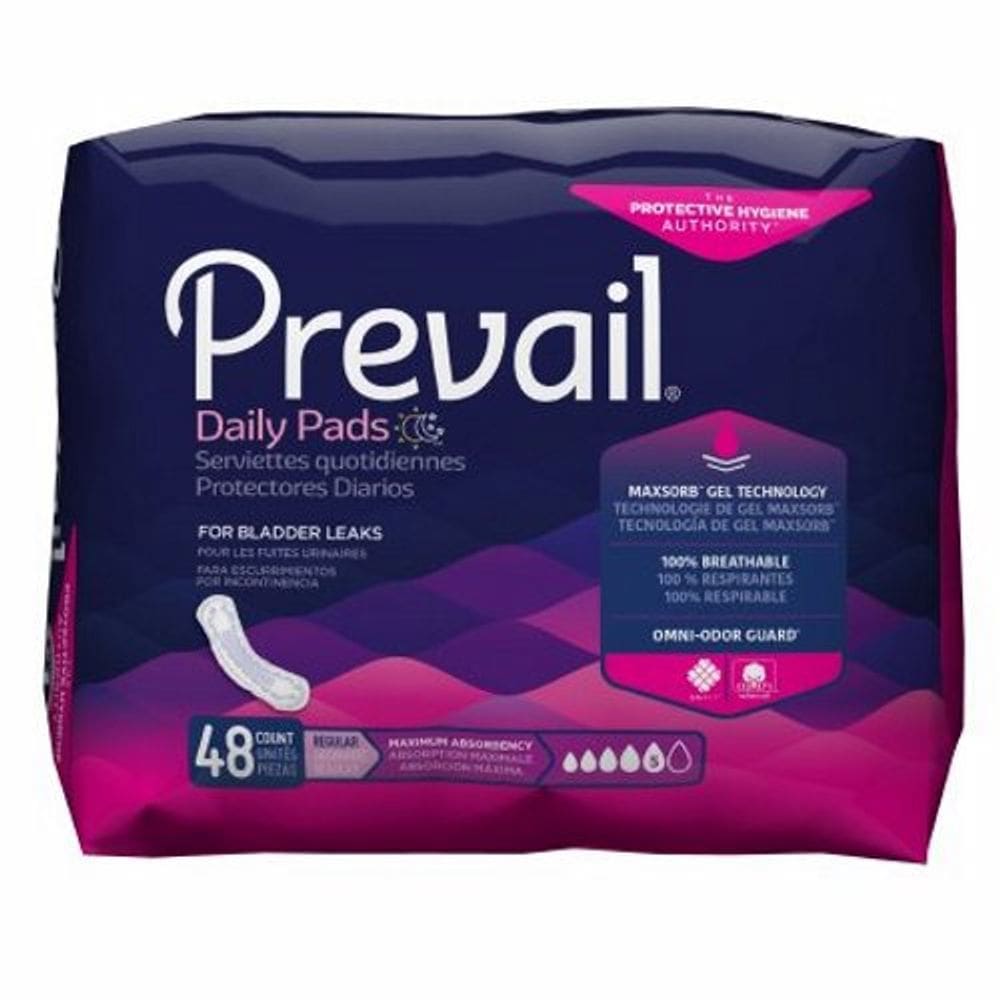 Almofada de controle de bexiga Prevail Daily Pads Ultimate 16 polegadas de comprimento núcleo de polímero de absorção pesada One Si 33 Count da First