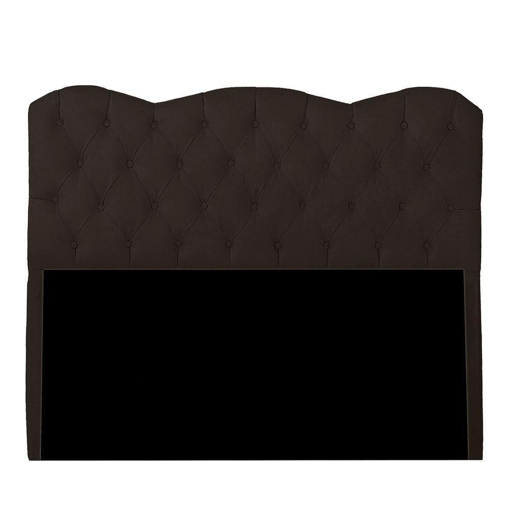 Cabeceira Casal Queen Estofada Para Cama Box Verona Veludo Cor Marrom