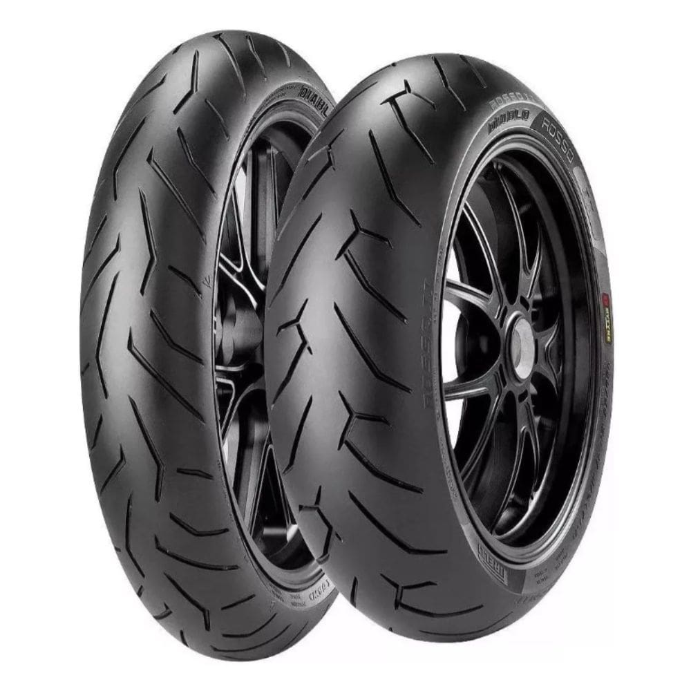 Kit com 2 Pneus Pirelli 140/70r17 66h + 110/70r17 54h Diablo Rosso 2