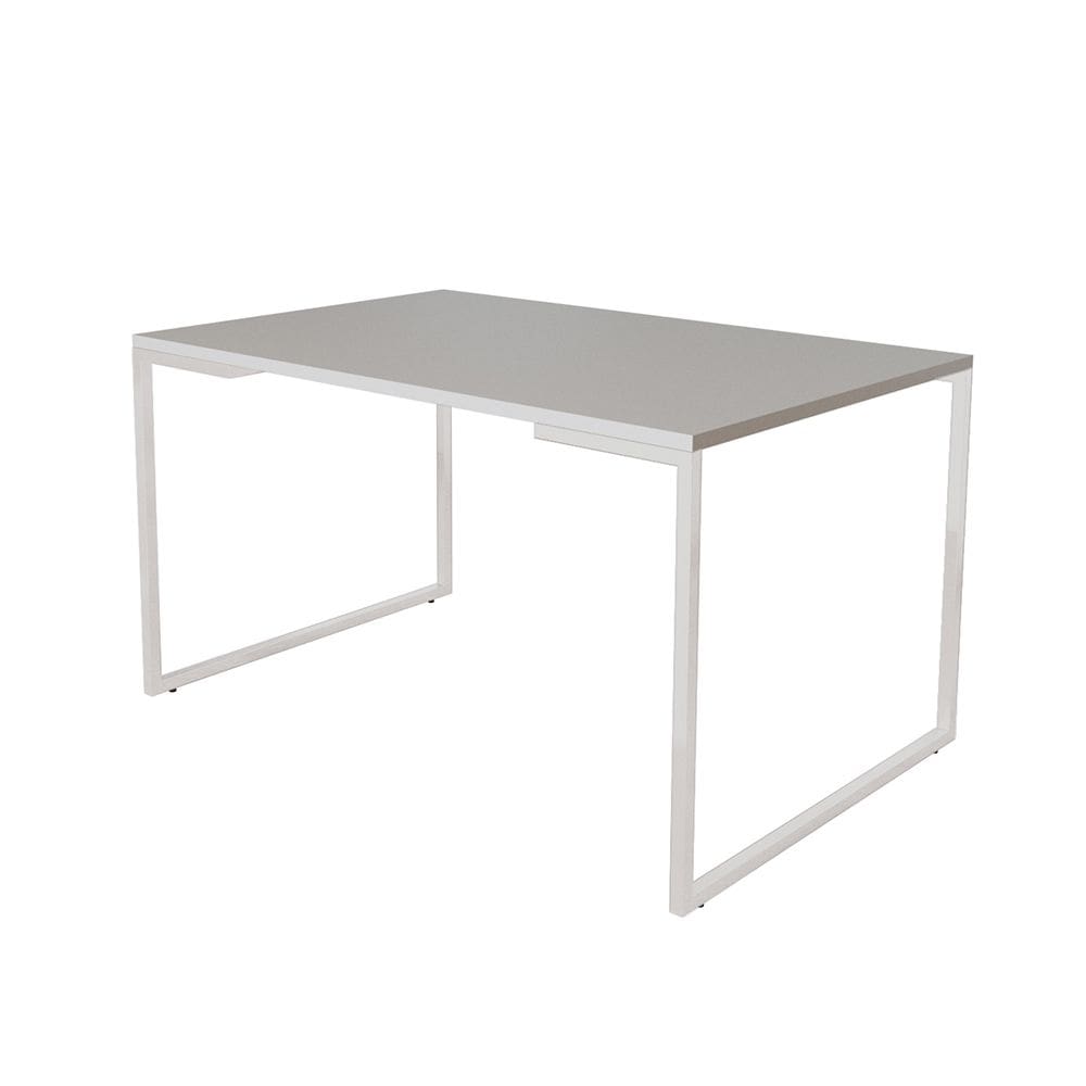 Mesa de Jantar Industrial Base Ferro Branco Tampo 137x90 Branco