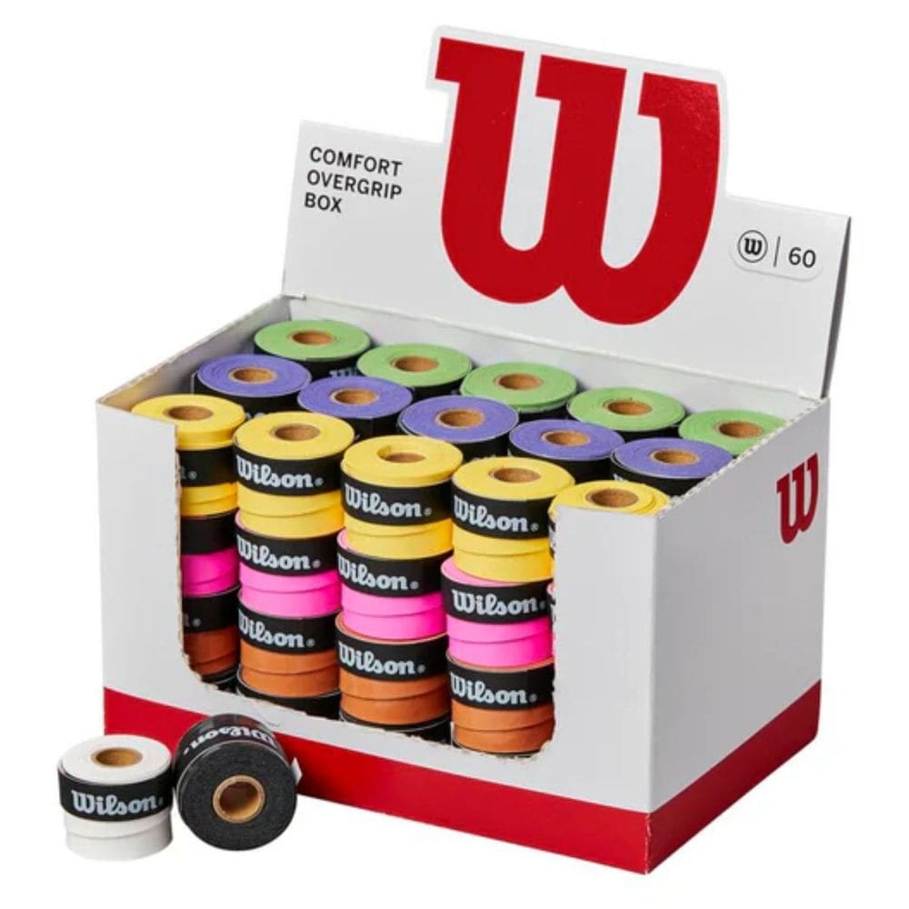 Caixa de Overgrip Ultra Wrap 60 Unidades Feltro Super Fino Elástico Comfort Protetor Wilson