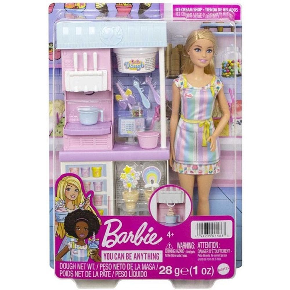 Hcn46 Barbie Conjunto De Brinquedo Sorveteria Com Boneca