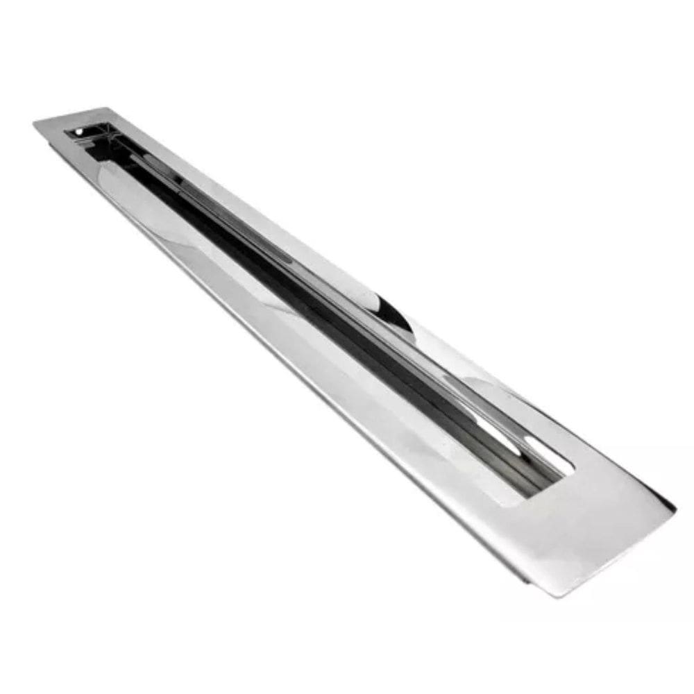 Puxador Concha Embutir Porta Inox 304 Polido Cromado 45 Cm
