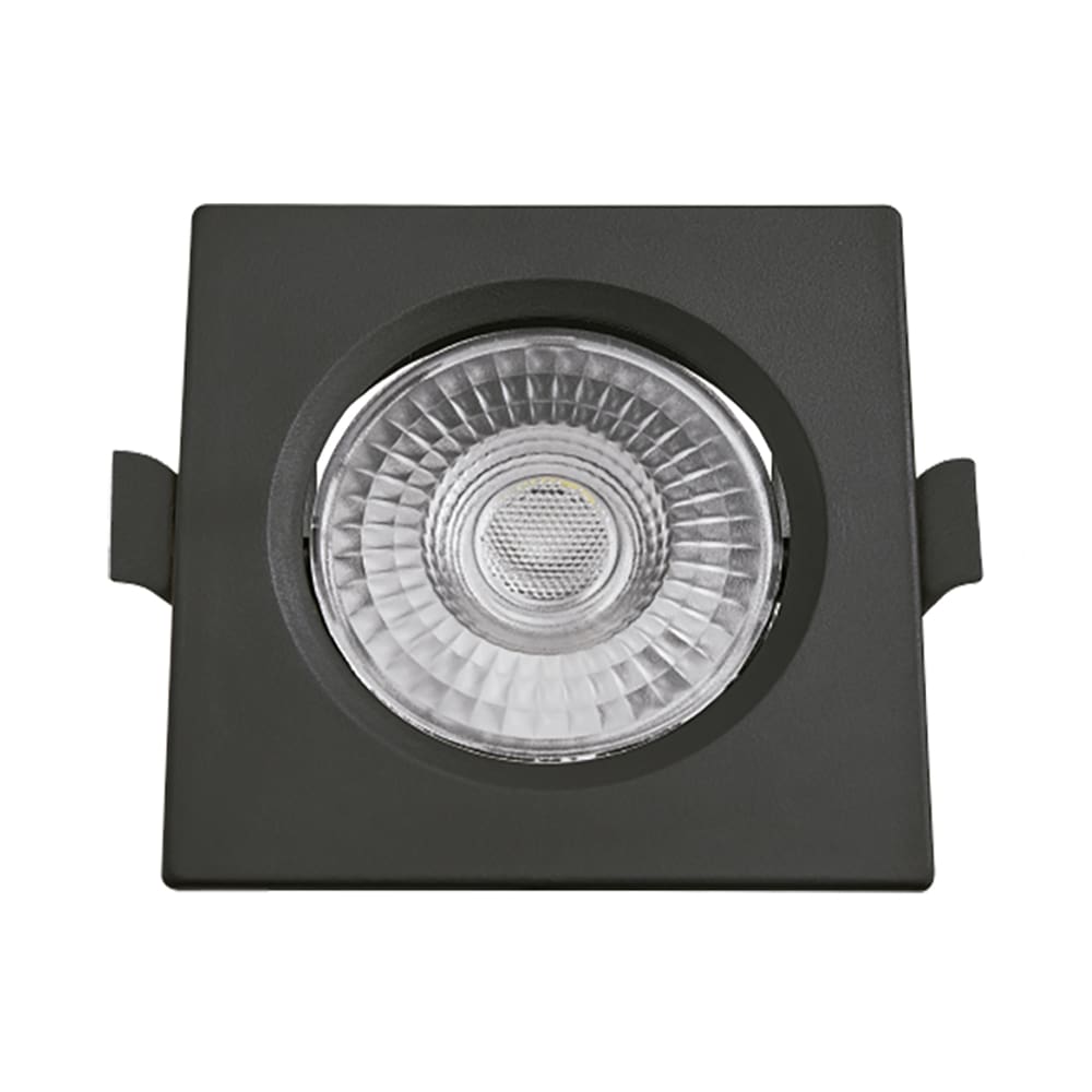 Spot de Led Embutir Alltop MR11 Quadrado 3W Preto Bivolt Taschibra 3000K Luz Quente