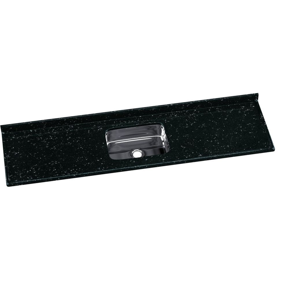 Pia para Cozinha em Mármore Sintético com Cuba em Aço Inox 199cmx55cm Preto