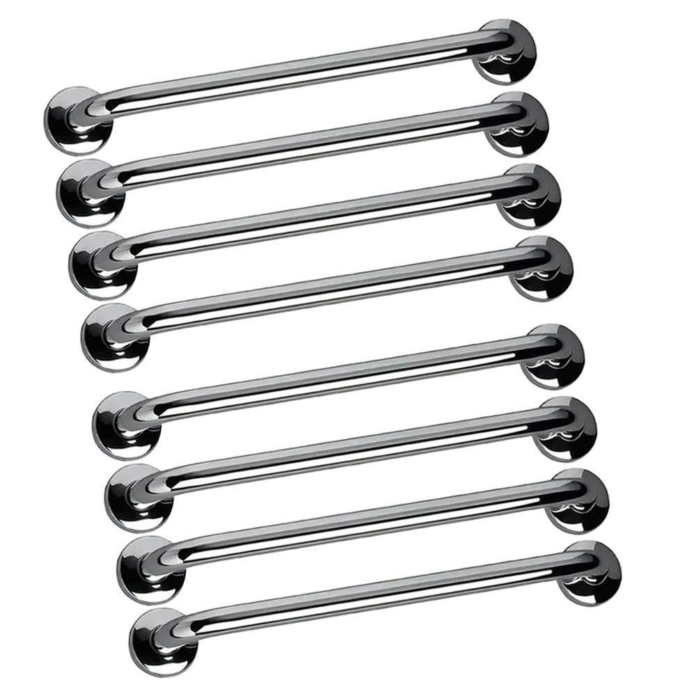 Alça de Apoio Barra Inox 40cm Idoso Kit 8 Unidades Deficiente Cadeirante Banheiro