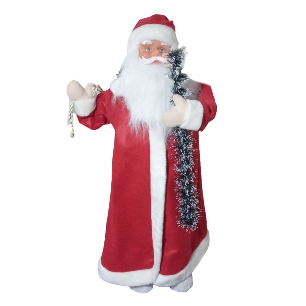 Boneco Papai Noel Tradicional com Cajado e Saco - 100cm