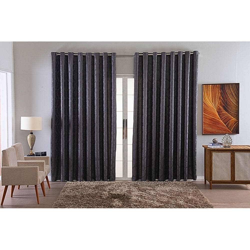 cortina jacquard luxo em tecido semi blackout sala 5,00x2,80