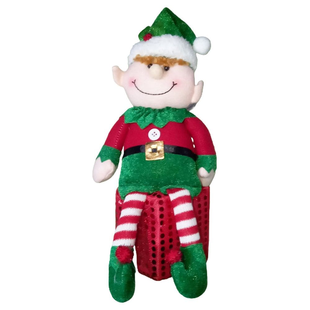 Boneco Duende Tradicional Sentado com Presente - 30cm