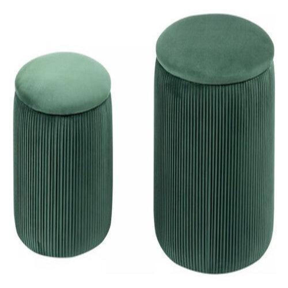 Conjunto 2 Puff Tecido 36X35Cm E 44X42Cm Até 100Kg - Verde