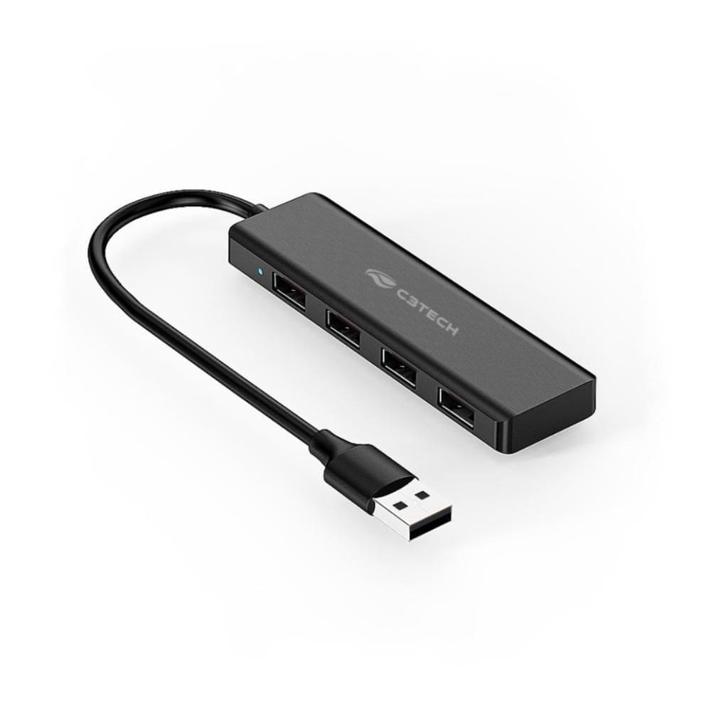 Hub Usb 2.0 - 4 Portas - Preto - C3Tech Hu-230Bk