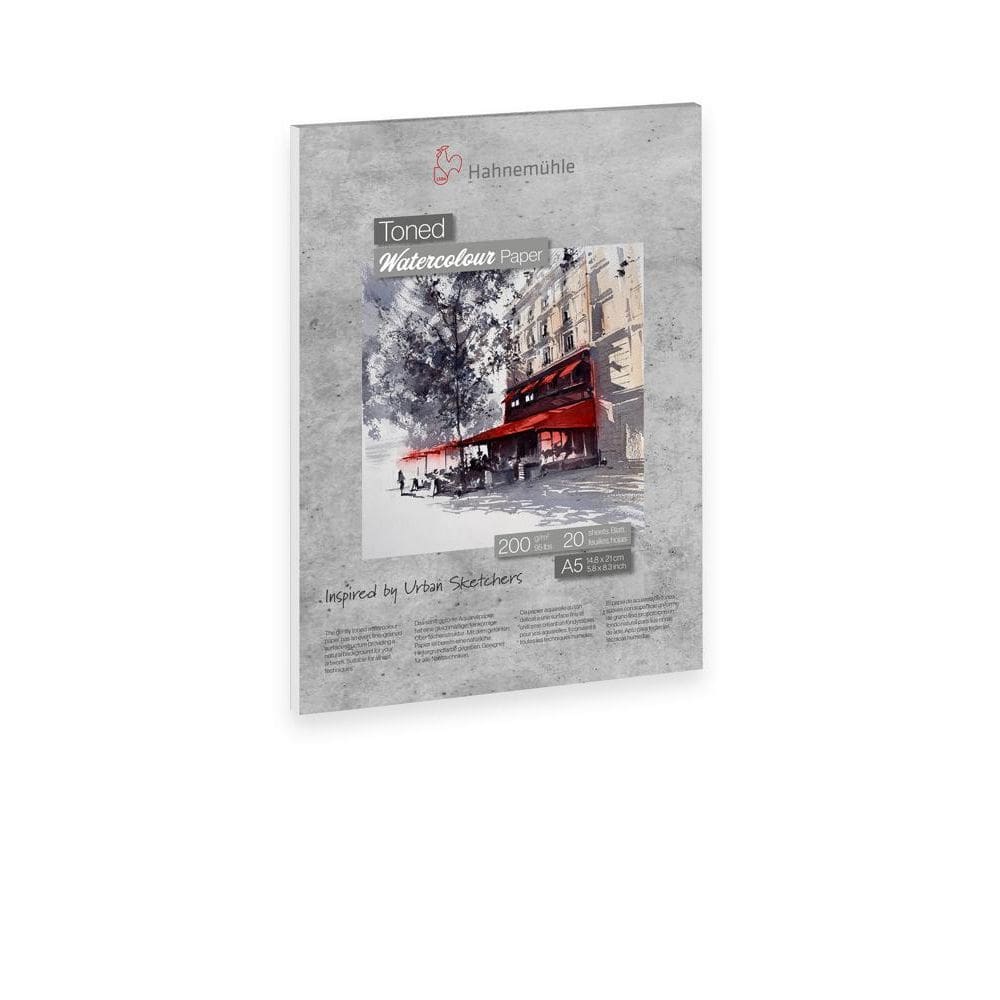Bloco Toned Watercolour Cinza 200G Textura Fina A5