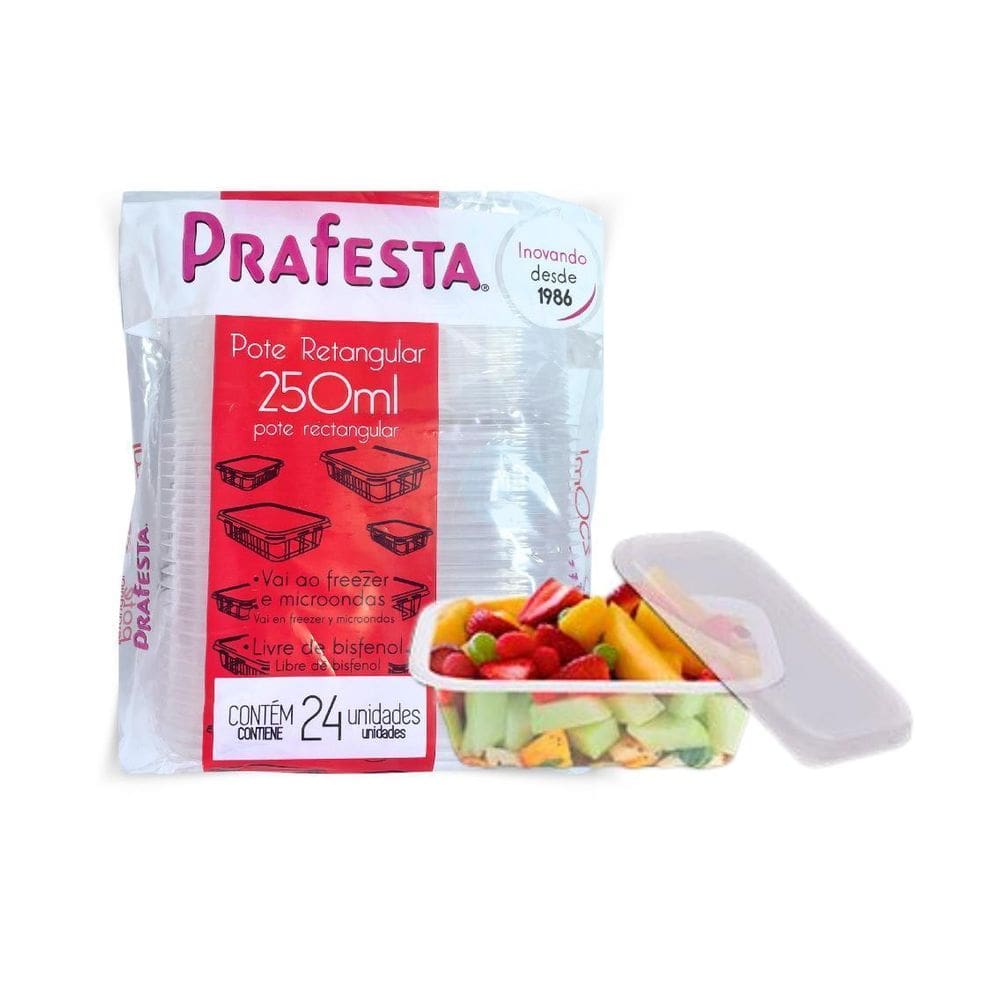 Potinhos Descartaveis Para Marmita Tampa Sem Lacre 250Ml 96U