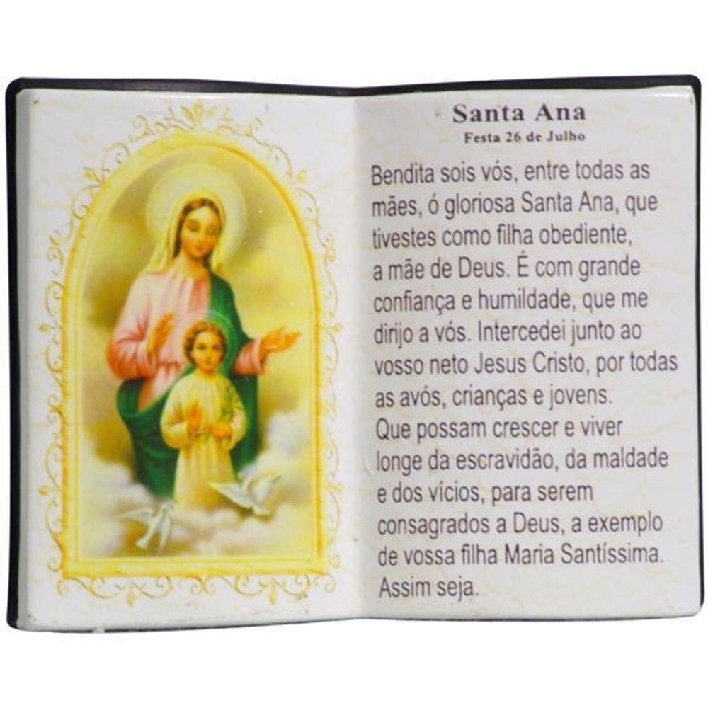 Porta Caneta Decorativo Resina Livro Santa Ana