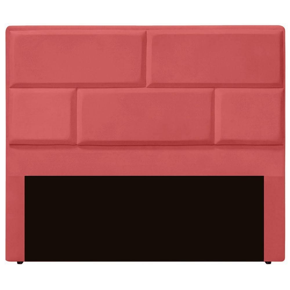 Cabeceira Casal Estofada Para Cama Box Jade Veludo Cor Rose