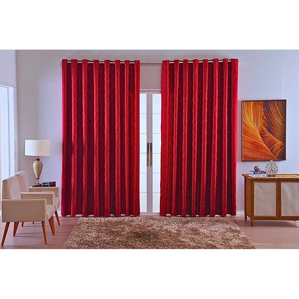 Cortina Jacquard Luxo Em Tecido Semi Blackout Sala 5,00X2,80