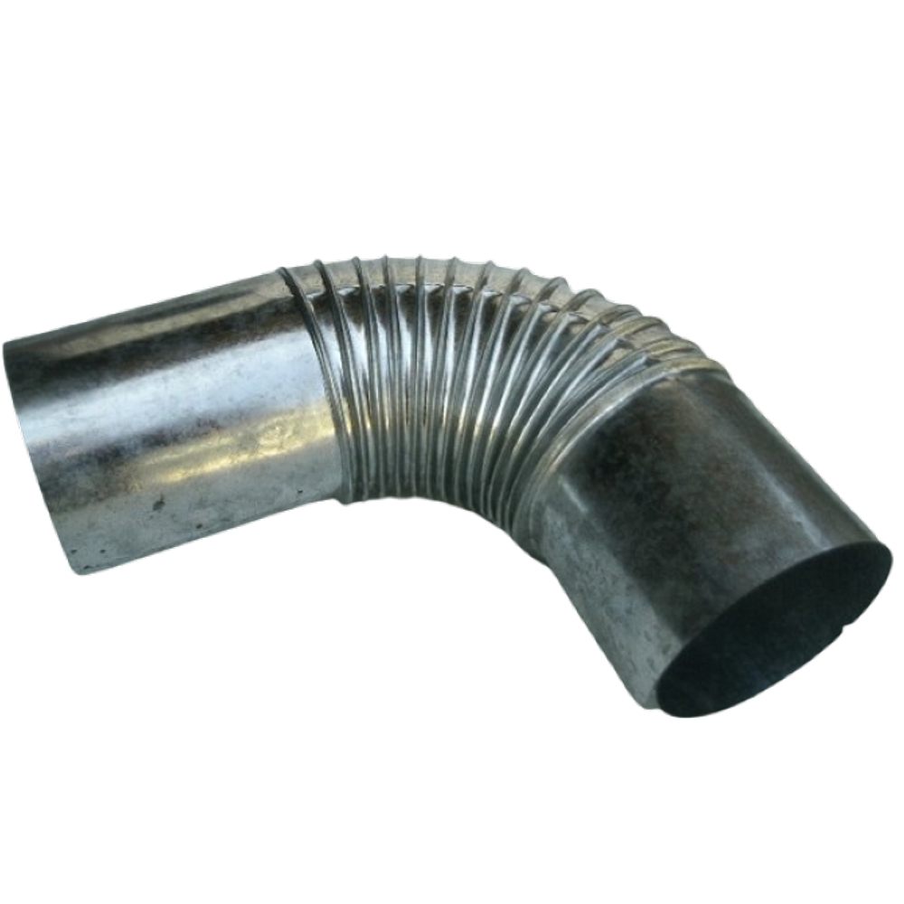 Curva Sanfonada Para Chaminé 90º 115Mm Galvanizada
