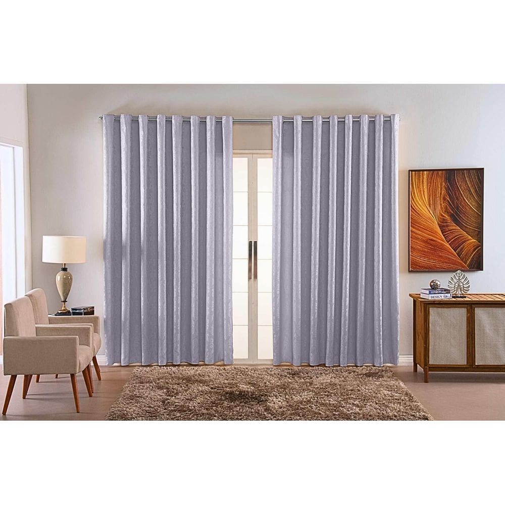 Cortina Jacquard Luxo Em Tecido Semi Blackout Sala 5,00X2,80