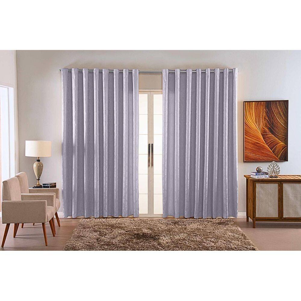 Cortina Jacquard Luxo Em Tecido Semi Blackout Sala 5,00X2,80