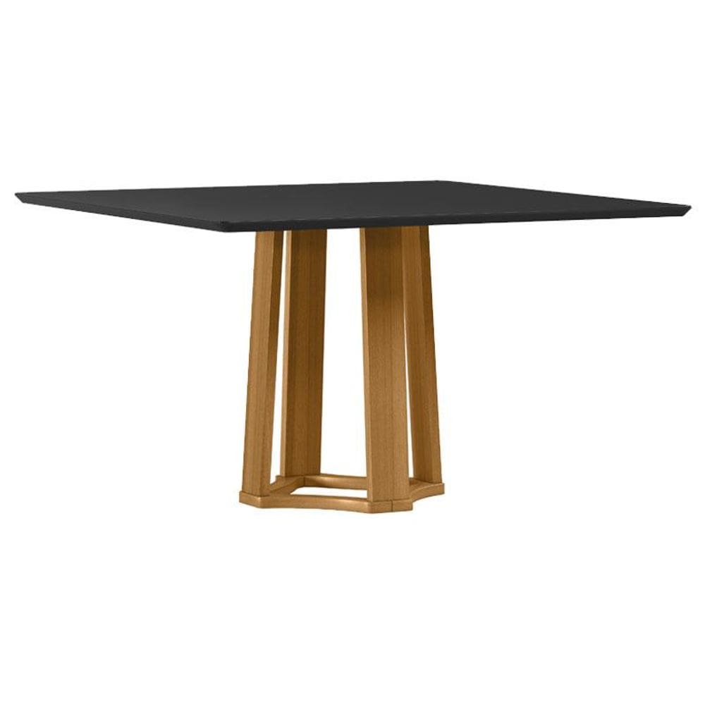 Mesa de Jantar 135x135 cm Treviso com Vidro Ype Preto – New Ceval