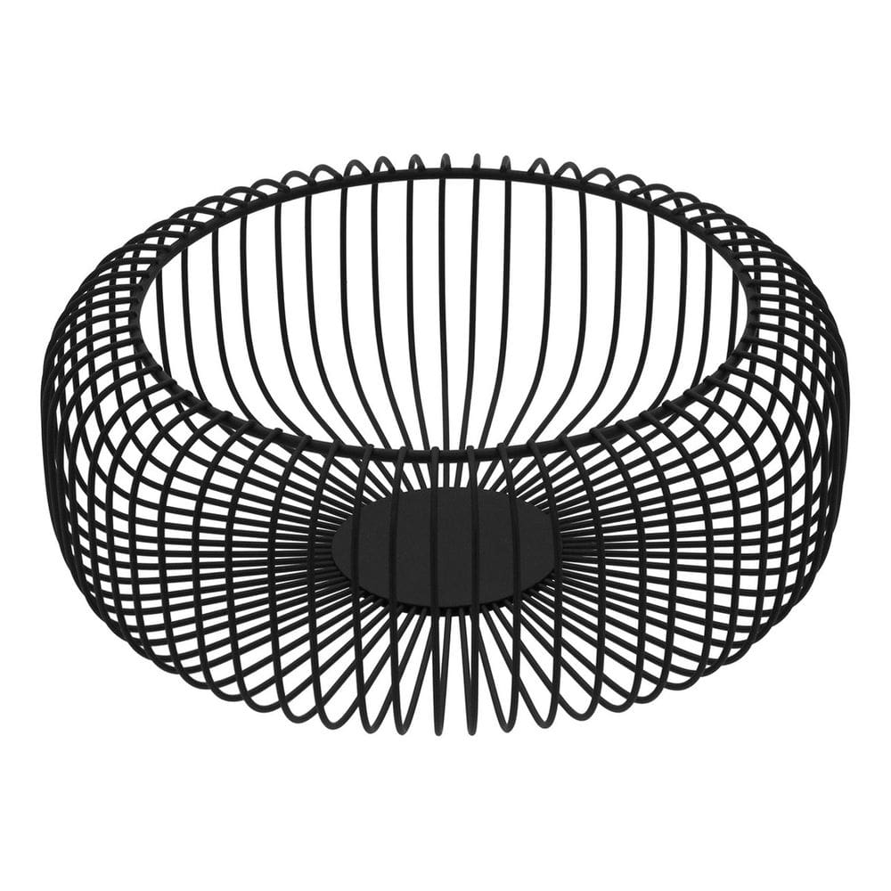 CENTRO MESA METAL 9x35x35cm PRETO VASO DECORATIVO FRUTEIRA