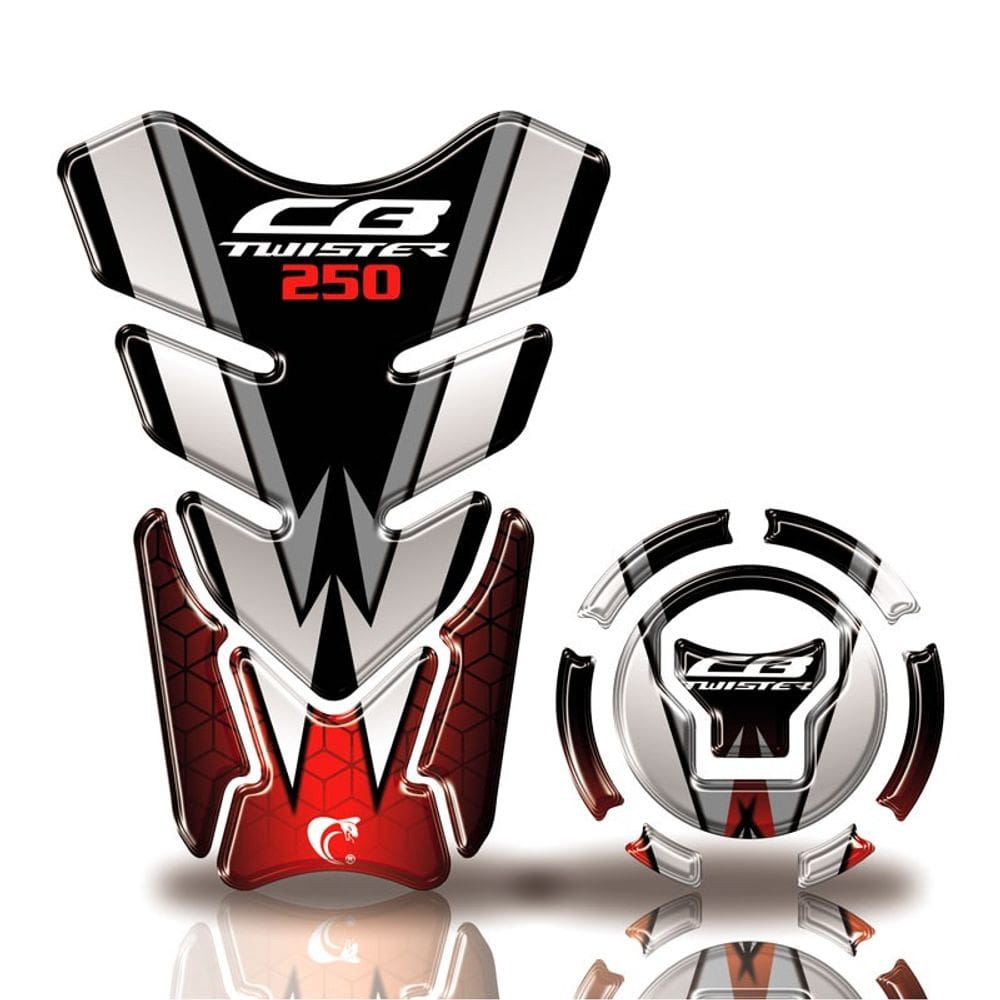 Kit Protetor tanque adesivo moto Honda Twister acima 2018 Vermelho