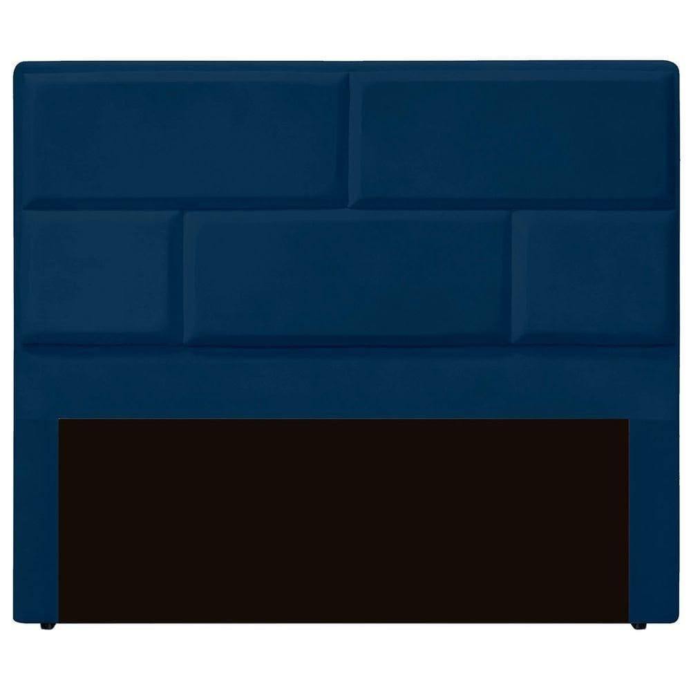 Cabeceira Casal Queen Estofada Para Cama Box Jade Veludo Cor Azul Marinho