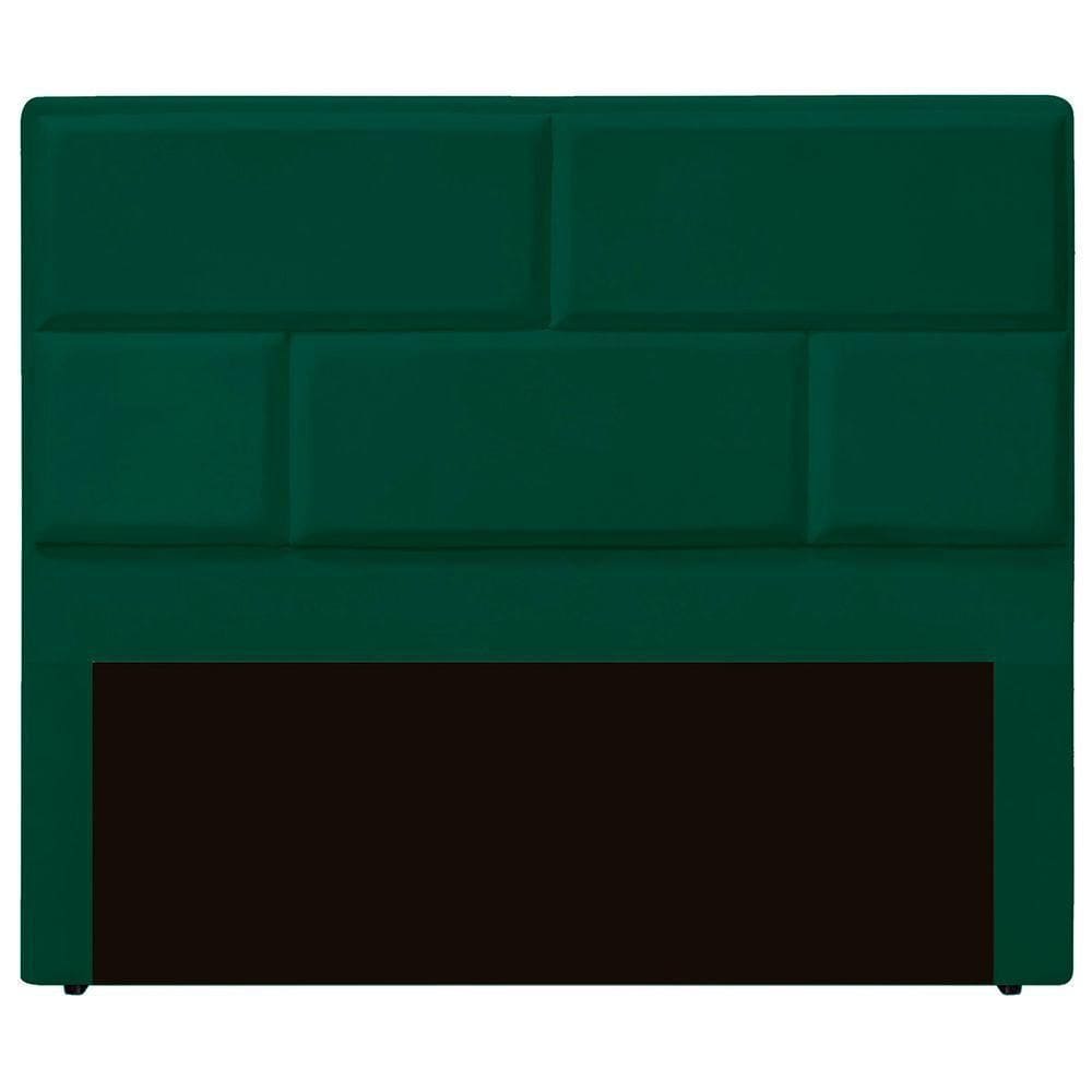 Cabeceira Casal Queen Estofada Para Cama Box Jade Veludo Cor Verde Esmeralda