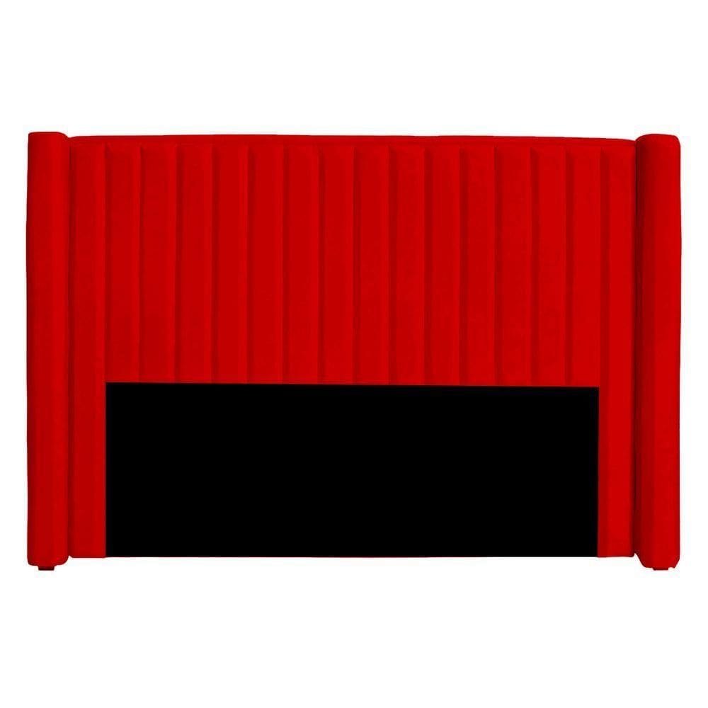 Cabeceira Casal Queen Size Estofada Para Cama Box Alicia Veludo Cor Vermelho