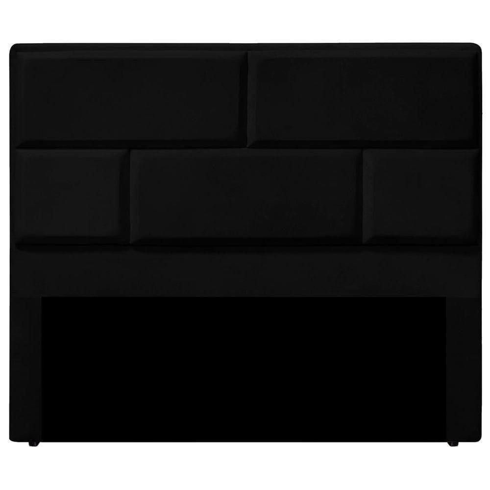 Cabeceira Casal King Size Estofada Para Cama Box Jade Veludo Cor Preto