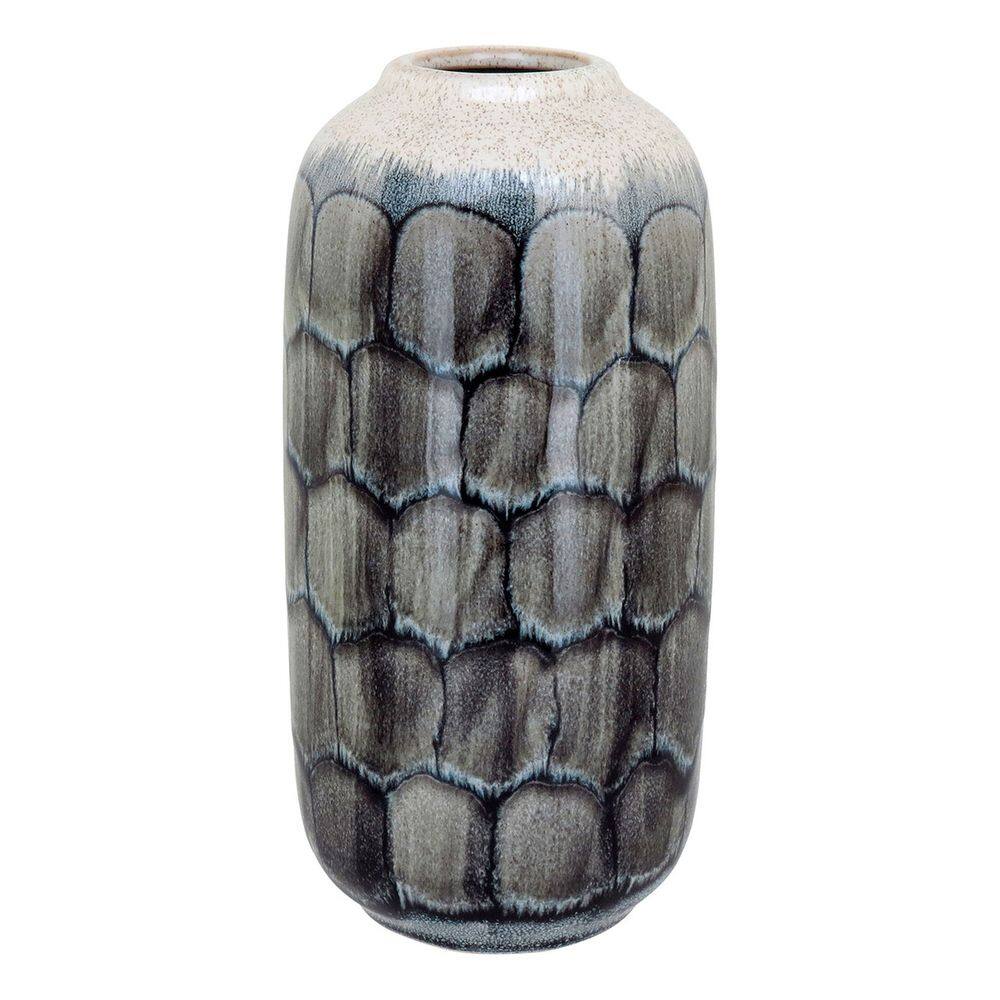Vaso Decorativo Enfeite Casa Cerâmica 23x11x11cm Azul