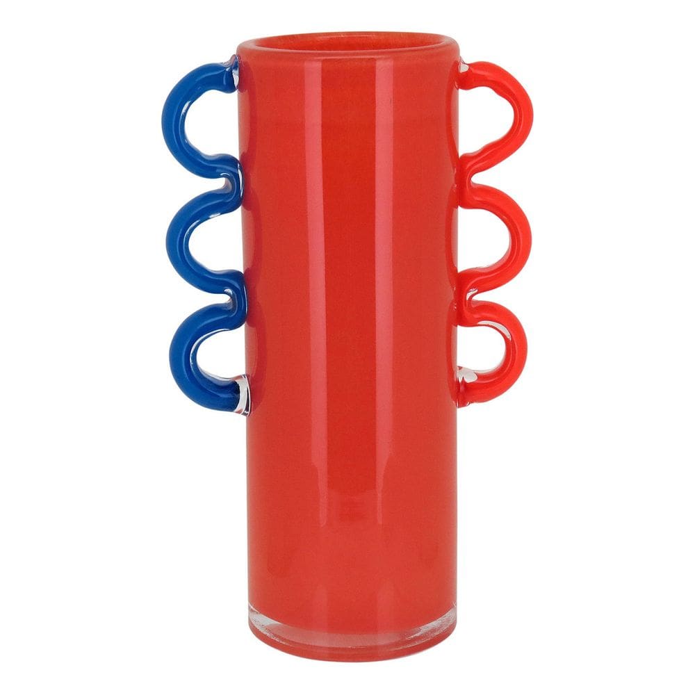 Vaso Decorativo Enfeite Casa Vidro 28x16x16cm Laranja