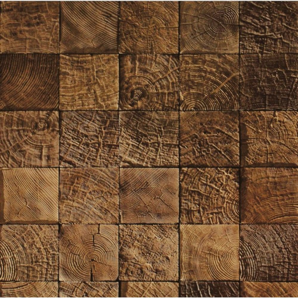 Papel De Parede Adesivo Bloco 3d Madeira Lavável Cozinha 1,5 metros