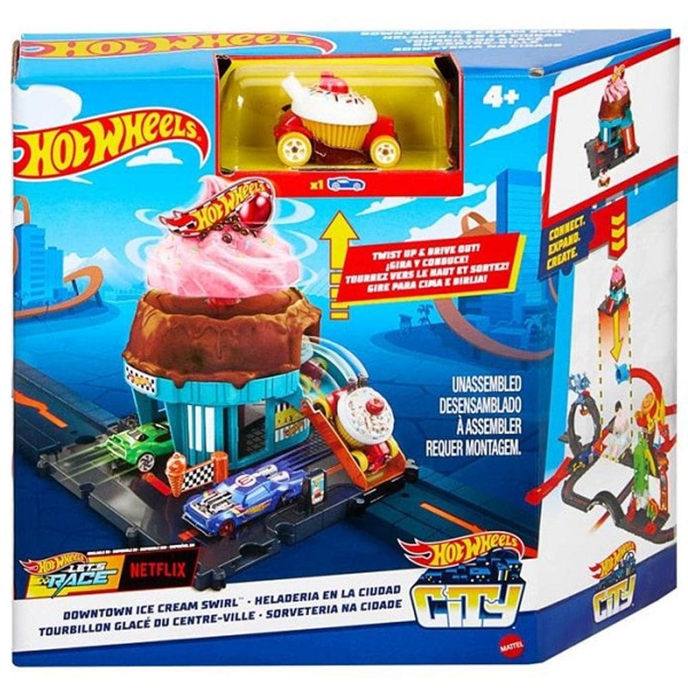 Htn77 Hot Wheels City Pista De Brinquedo Sorveteria